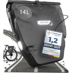 Büchel Fahrradtasche für Gepäckträger I 100% Wasserdicht I mit Tragegriff und Schultergurt I fahrradtasche gepäckträger, gepäckträgertasche, Fahrrad Taschen hinten