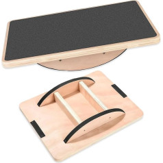 Balance Board Wooden Wobble Board with High-Quality Non-Slip Balance Trainer for Adults, Teenagers & Children, at Home, Gym or Outdoor, Load Capacity 160 kg