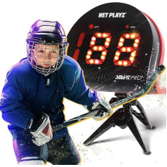 NET PLAYZ Hockey Radar Gifts Training Aids - Speed Guns Speed Sensor, Hands-Free Radar Guns | Ice Hockey Field Hockey Street Scooter Hockey, High-Tech Gadget & Gear, Black