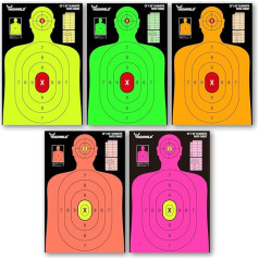 Highwild 58 x 89 cm Shooting Range Silhouette Paper Target - 5 Fluorescent Colours - Suitable for Handguns, Rifles, Air Rifles, BB Pistols
