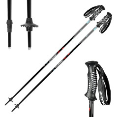 MSPORTS Premium Ski Poles Including Snow Plate Unisex I Ski Pole Aluminium in Various Lengths I Aluminium Shaft 18 mm Ski