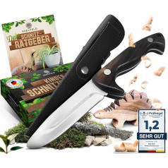 EDELFELD - Carving Knife Children from 6 Years - Safe Pocket Knife Children with Finger Protection - Carving Knife for Left and Right Handed - Creative Children's Carving Knife with Sheath & Carving