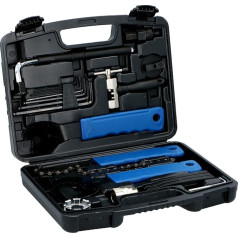 Kinzo 17268 Universal 21-Piece Bicycle Tool Set Repair Kit in a Practical Tool Box, Black