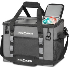INSMEER Kühltasche Gross 40L, 60 Dosen Kühltasche Faltbar - XXL Kühltasche Isoliertasche Thermotasche mit Öffner/Verstärkte Hartern Seiten/2 Cup Haltern in Top, für Picknick, Camping, Strand, Reise