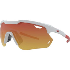 Hot Buttered HB – Polarisierte Performance-Sonnenbrille – Outdoor-Sportbrillen, Herren und Damen – Radfahren, Laufen, Kompass – Perlweiß/Rot-Chrom, M