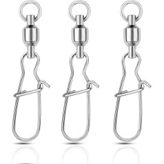 AMYSPORTS Kugellager-Wirbel Angelfass hochfest Angeln Schnapplager Steckverbinder Ring Snaps Wirbel Salzwasser Edelstahl Zubehör 48 Stück 17,2 kg