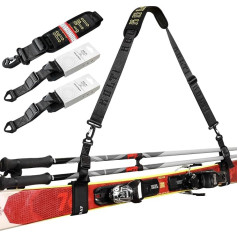 Ski Strap & Pole Carrier, Adjustable Shoulder Straps Features Cushioned Shoulder Pad & Strong Buckle, Great for Families