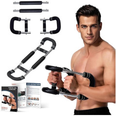 MUZMDNI Twister Arm and Chest Muscle Trainer Equipment Adjustable Spring Workout Bar Fitness Forearm Triceps Chest Enhanced Exercise Strengthener, Upper Body Strength Training Machine for Men