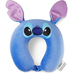 Disney Stitch Travel Pillow Children Teenagers and Women, Memory Foam Neck Pillow Aeroplane (Blue Stitch)