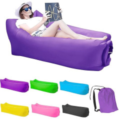 Aufblasbare Hängematte für Luftsofa, aufblasbares Sofa für Camping, wasserdichte tragbare Tasche, Anti-Air-Leck, Luftstuhl für Outdoor, Strand, Wandern, Picknick, Musikfestivals (lila)