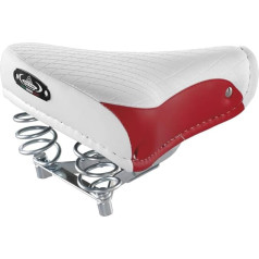 Cucuba® Vintage Montegrappa Original Italian Handcrafted Bicycle Saddle with Two Springs, Model Export 1750 (Colour: Red/White)