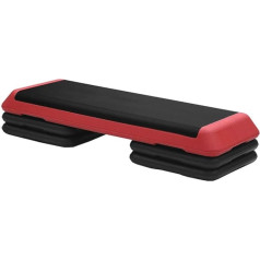 Aerobic Stepper 3 Level Height Adjustable Fitness Yoga Board Multi-function Step Platform Exercise Block Fat Burning Gym (Color : Red)