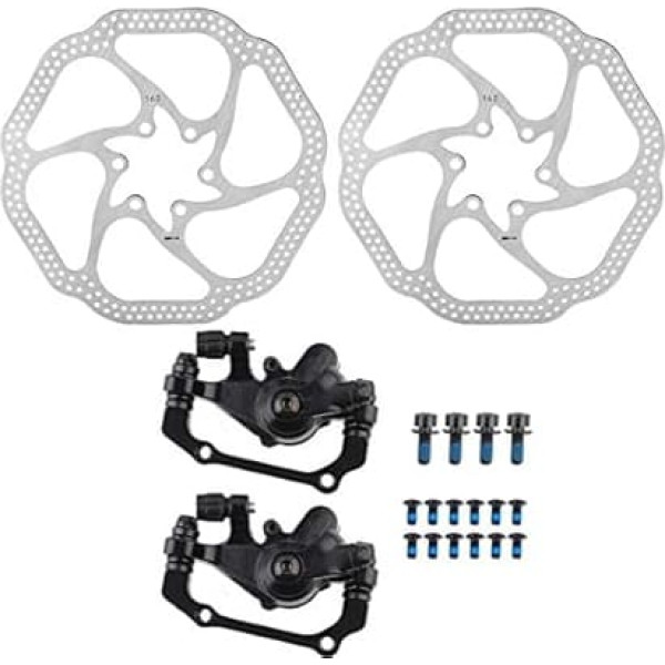 VBESTLIFE Bicycle Disc Brake, Mountain Bike Disc Brakes Made of Aluminium Alloy Steel Front and Rear with 160 mm Rotors, Suitable for Most Mountain Bikes