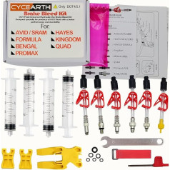 CYCEARTH Bicycle Brake DOT Oil Bleed Kit for Avid Sram Code 5 Code R Juicy Ultimate Elixir Formula Hayes Bngal Hope Quad Hydraulic Disc Tools (Kit B)