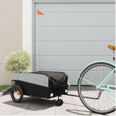 Somanki Bicycle Trailer Black 30 kg Iron, Bicycle Trailer, Load Trailer, Hand Trolley, Bicycle Load Trailer, Cargo Bike - 94059