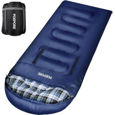 POEPORE Schlafsack Outdoor 3-4 Jahreszeiten Flanell Schlafsäcke Leichter Deckenschlafsack Kleines Packmaß für Erwachsene mit Arme und Füße Reißverschluss