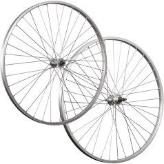 Wheel Set 28 Inch Aluminium Rims Rustproof Spokes Solid Axle for Collar Silver