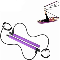 Pilates Yoga Bar Tremor Bar Pilates Bar Kit Super Portable Yoga Exercise Pilates Stick Set with Resistance Band Foot Strap Fitness Equipment for Stretch Sculpt Twisting Sit-Up for Men Women Home G