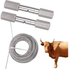 Rinderhornsäge | langlebiges Ziegenhorn aus Edelstahl | manuelle Camping-Entkornsäge | rutschfeste Saitensäge mit Griffen geeignet für Viehpflege, Landwirtschaft und Außenbereich