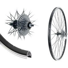 AGGRO-X 28 Inch Aluminium Rear Wheel 19-622 Hollow Chamber V-Profile Rim Brake with 9 Speed Sprocket 27 Speed