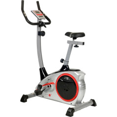 Christopeit Sport AL 1 Bicycle Exercise Bike Silver - 8 Levels, up to 150 kg Weight, 9 kg Magnetic Brake System, LCD Display