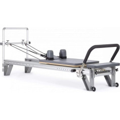 ELINA PILATES Mentor Aluminium Reformer, Mini Tower with Hexagonal Profiles, Quick Release Footbar and Ultra Quiet Trolley