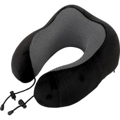 ALEjon Travel Pillow, Soft Travel Pillow, Shaped Travel Health Memory Foam Neck Pillow (Color : Black)