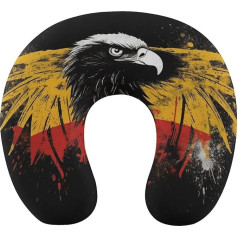 TKJMCSW Germany Flag Eagle Travel Pillow Memory Foam Neck Pillow Aeroplane Pillow for Sleeping U-Shaped Neck Pillow for Neck and Headrest