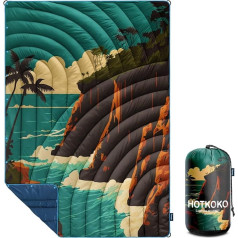 hotkoko Camping Blanket Puffy Printed Camping Blanket Lightweight Packable for Outdoor Camping Travel Stadium Hiking Picnics