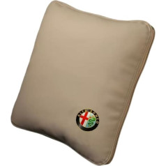 FANSHIDAN 2in1 Auto Kissen Decke für Alfa Romeo Giulietta 2024 2025, 2-in-1-Kissenbezug, 2in1 Kuscheldecke Travel, Flauschig Weiches Reisekissen Umwandelbar Zur Reisedecke,Beige