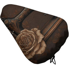 Rose And Sewing Machine Fahrradsitzbezug für Männer und Frauen, wasserabweisend, Heimtrainer-Sitzkissen, verstellbarer Fahrradsitz für Outdoor-Radfahren