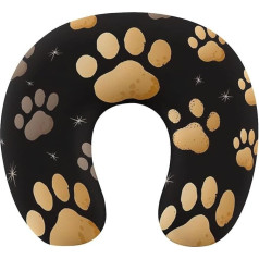 TKJMCSW Reisekissen mit Hundepfotenabdruck, Memory-Schaum, Nackenkissen, Flugzeugkissen zum Schlafen, U-förmiges Nackenkissen für Nacken- und Kopfstütze