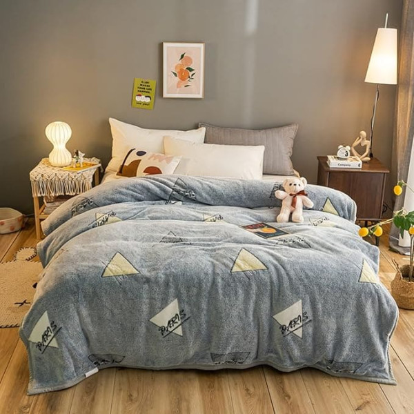 Zoomlie Snow Fleece Blanket Throw Thickened Flannel Blanket Sweat Absorbent Breathable Durable Lunch Break Warm/Indoor/Outdoor (Style 8,200 x 230 cm)