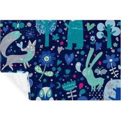 BestIdeas Decke mit Fuchs-Motiv, weich, warm, gemütlich, Überwurf für Bett, Couch, Sofa, Picknick, Camping, Strand, 150 x 100 cm