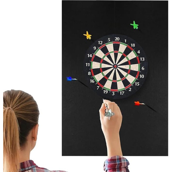 Hobngmuc Dart Wandschutz - Dartboard Zubehör - Abnehmbarer Schwarzer Matten Schutz Für Spielzimmer Garage Zuhause