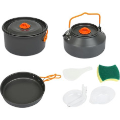 Backpacking Kochset | Multifunktionaler Topf und Pfanne für den Außenbereich | Outdoor Antihaft Camping Küche Pfanne und Topf für Picknick, Wandern und Angeln
