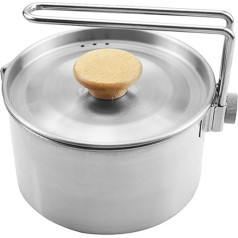 Compact Camping Teapot Foldable Handle 1000ml Capacity Stainless Steel Material