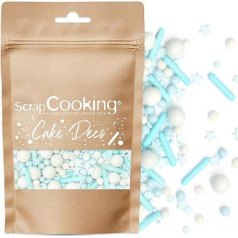 ScrapCooking - Blue Sprinkles & Sugar Pearls 70 g - Edible Cake Decoration Beads - Blue Sprinkles Decoration - Pastry Sprinkles - Sugar Beads - Decoration for Desserts Cakes Birthday - 7448