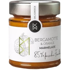 DELIGREECE - Bergamot jam 85% | Fruity jam made from 85% fresh bergamots from Greece. Jam without artificial additives, perfect as a spread and for desserts | 180 g