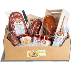 Moretti Gift Basket Sausages and Accessories | Calabrian Salami Specialities | Journey to Sweet and Spicy Taste | Various Combinations | Nduja Capocollo Soppressata (Spicy)
