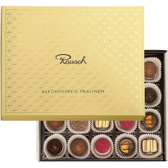 Rausch Alcohol-free chocolates pack of 20 - elegant chocolates gift with bitter and whole milk chocolate filled with nougat, crocant or ganache - special chocolates - chocolates without alcohol