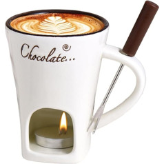Tee Fondue Set - Schokoladen -Fondue Becher -Set | Schokolade heiße Topfschmelze Tasse | Schmelzbuttertopf mit Gabel | Tee -Butter -Wärmer -Schmelztiegel mit Gabel für Karamell- und Käsezubehör