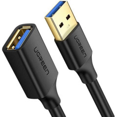 Ugreen Kabeļa pagarinātāja adapteris usb 3.0 (sieviešu)-usb 3.0 (vīriešu) 2m us129 (melns)
