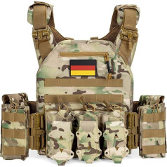 Jueachy Tactical Vest Airsoft Plate Carrier: Quick Release Military Vest Adjustable Breathable Weighted Vest for Training - Plate Carrier Molle Protective Vest for Men Paintball Police