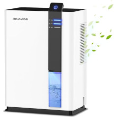 ROMMQB 3000 ml Electric Dehumidifier, Small Room Dehumidifier for Basement, Bathroom, Bedroom, Apartment, Smart Dehumidifier Home with Auto Shut-Off, 5 Night Lights