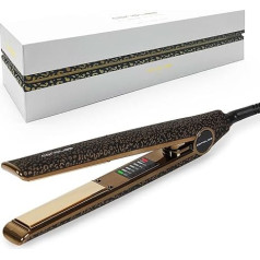 Corioliss C1 | Straighteners | Hair Straighteners for Women | Titanium Plates and Curling for Fine Hair | Professional Iron with Temperature Control (Leopard Gold Soft Touch)