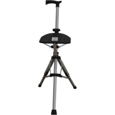 Homecare Innovation® Walking Stick with Seat for Seniors - Foldable Folding Chair - Lightweight in Grey & Black