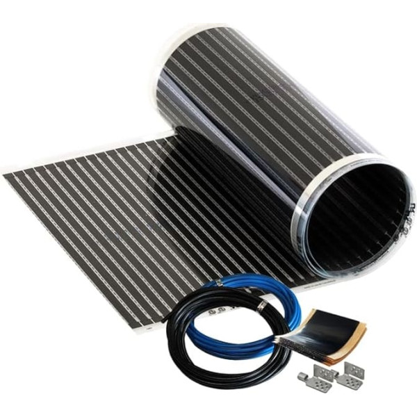 Calorique Infrared Heating Foil Electric Underfloor Heating 80 cm Set 220 W/m² 8.0 m² Efficient and Cost-Effective Heating for New Construction or Old Building Renovation