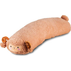 Nuffeldöns Side Sleeper Pillow Sheep for Children, Cuddly Pillow Aries, Cuddly Toy XXL Plush Toy, Stuffed Toy Goat, Cuddly Cushion, Brown, 100 cm