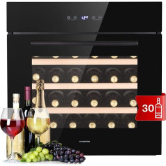 Klarstein Wine Fridge, 1 Zone Drinks Refrigerator, Small, Small Wine Cabinet, Wine Fridge Small with Glass Door, Indoor/Outdoor Bottle Fridge, Built-in Wine Fridge 5-18°C, 30 Bottles